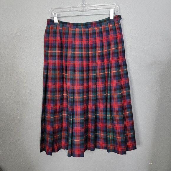 Pendleton Pleated Wool Size Current M/14P Vintage Authentic MacLennan Tartan Red - Picture 4 of 17
